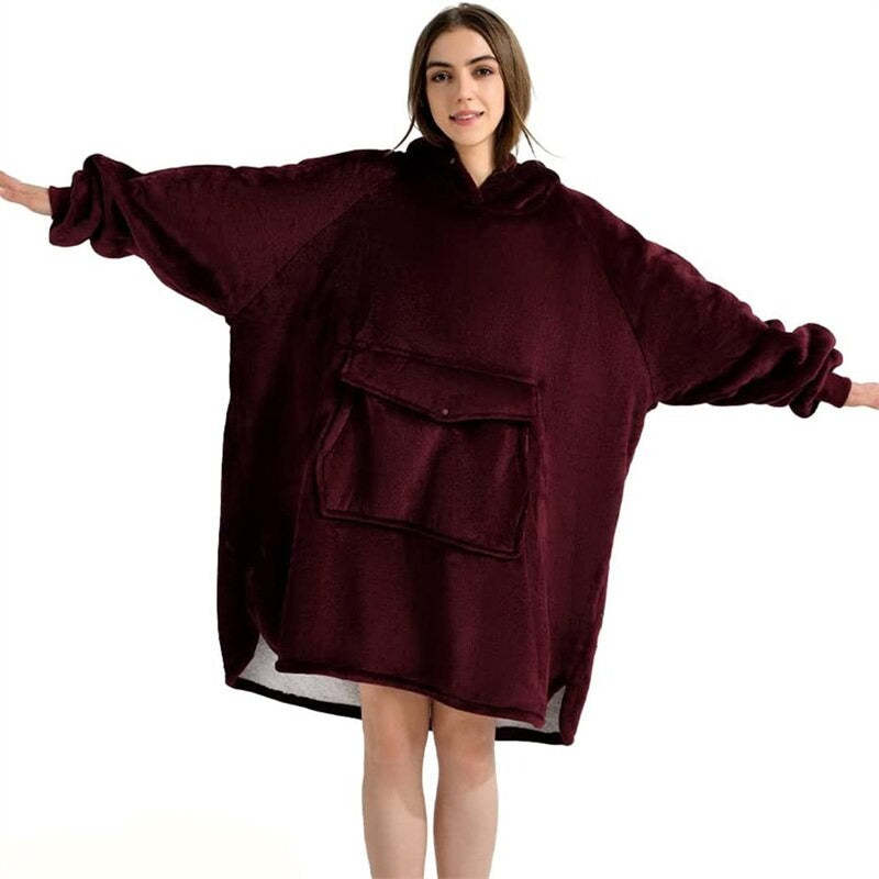 Winter Plush Sherpa Giant Oversized Hoodie Robe-Soco Hoodie