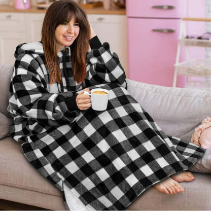 Warm Flannel Oversized Long Hoodies-Soco Hoodie