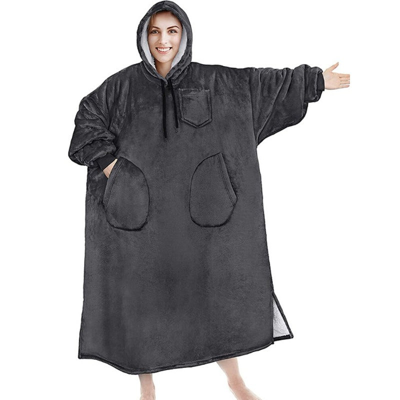 Warm Flannel Oversized Long Hoodies-Soco Hoodie