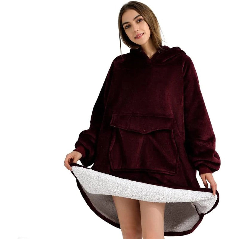 Winter Plush Sherpa Giant Oversized Hoodie Robe-Soco Hoodie
