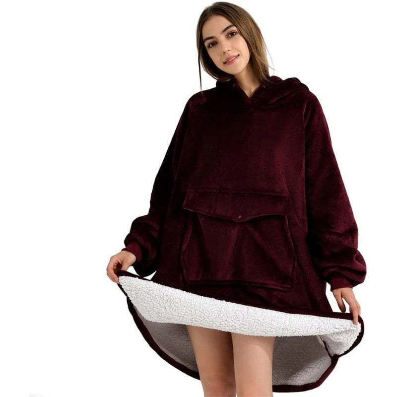 Winter Plush Sherpa Giant Oversized Hoodie Robe-Soco Hoodie