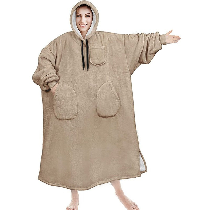 Warm Flannel Oversized Long Hoodies-Soco Hoodie