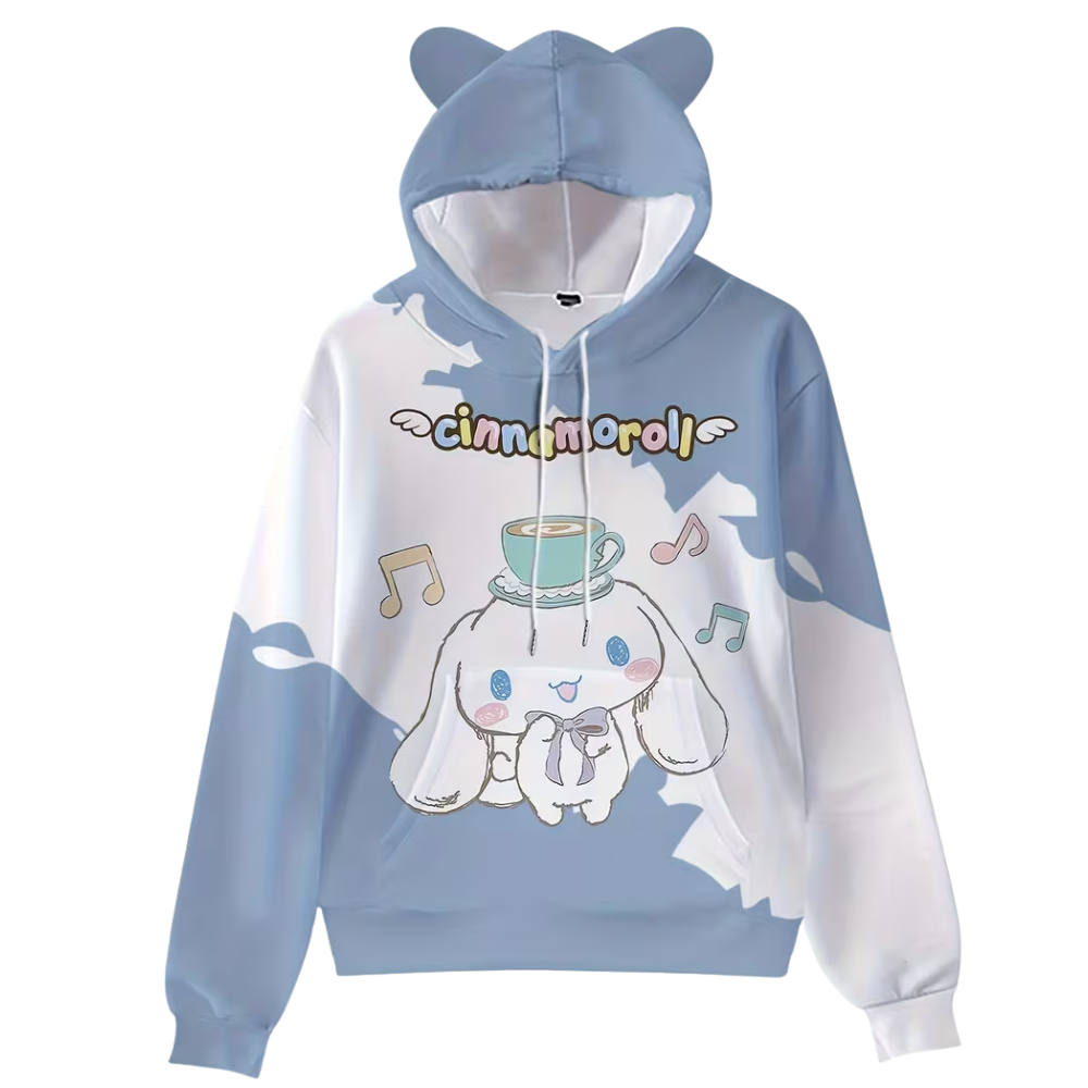 Cartoon Character Hooded Long Sleeve Hoodie For Womens