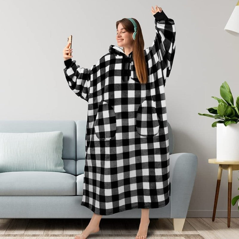 Warm Flannel Oversized Long Hoodies-Soco Hoodie