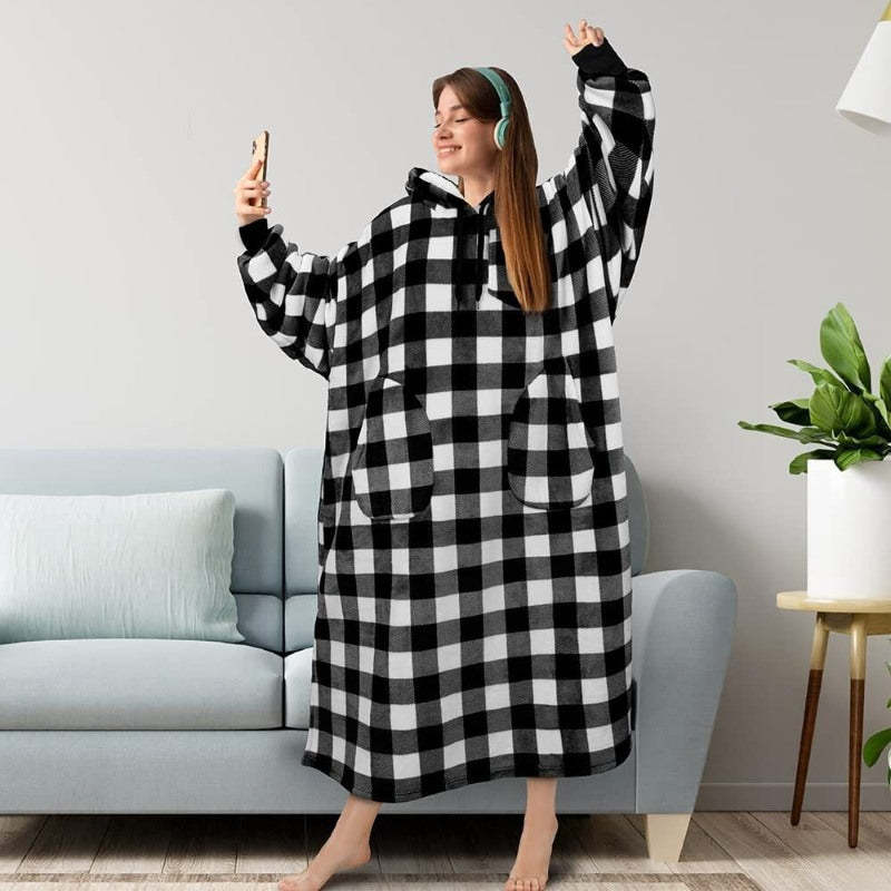 Warm Flannel Oversized Long Hoodies-Soco Hoodie
