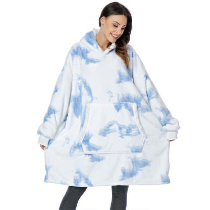 Tie And Dye Oversized Fleece Blanket Hoodie Wearable Blanket-Soco Hoodie