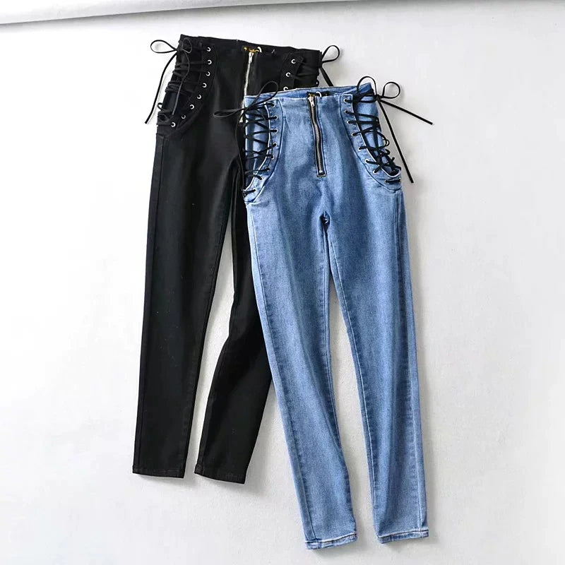 High Waist Slim Pencil Denim Pant-Soco Hoodie