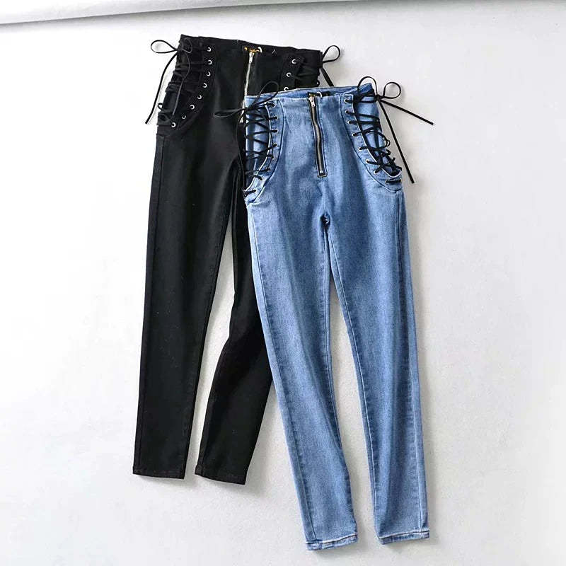 High Waist Slim Pencil Denim Pant-Soco Hoodie