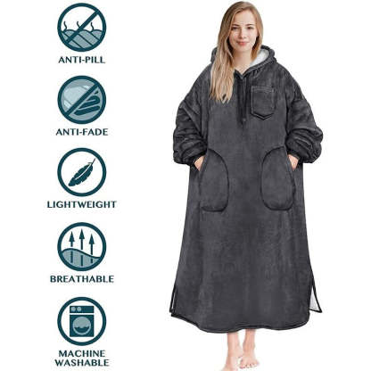 Warm Flannel Oversized Long Hoodies-Soco Hoodie