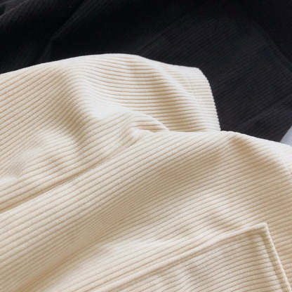 Women Corduroy Casual Straight Shorts With Belt-Soco Hoodie