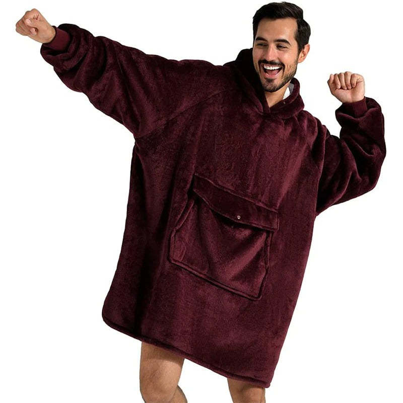 Winter Plush Sherpa Giant Oversized Hoodie Robe-Soco Hoodie