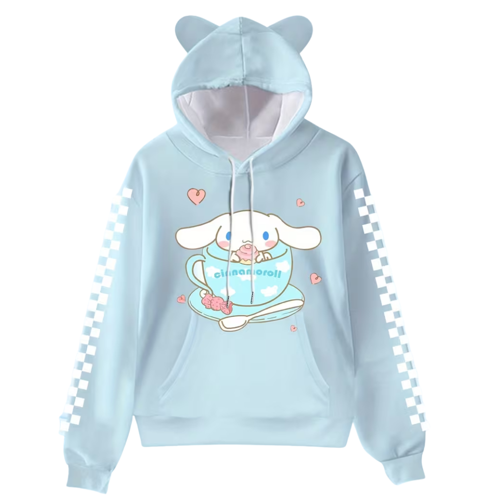 Cartoon Character Hooded Long Sleeve Hoodie For Womens