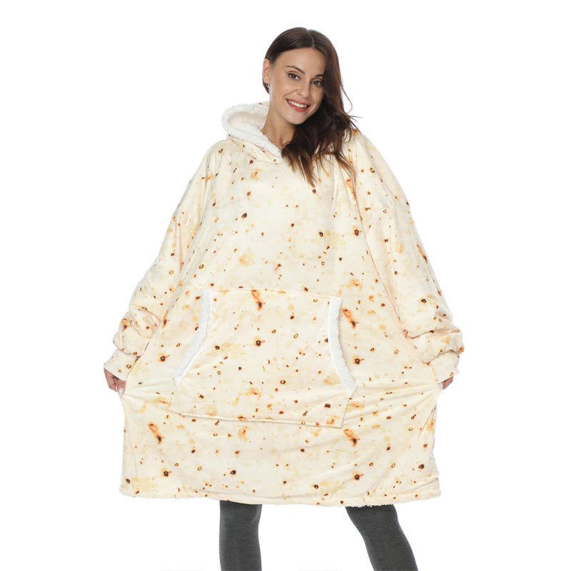 Printed Oversized Fleece Hoodie Wearable Blanket-Soco Hoodie