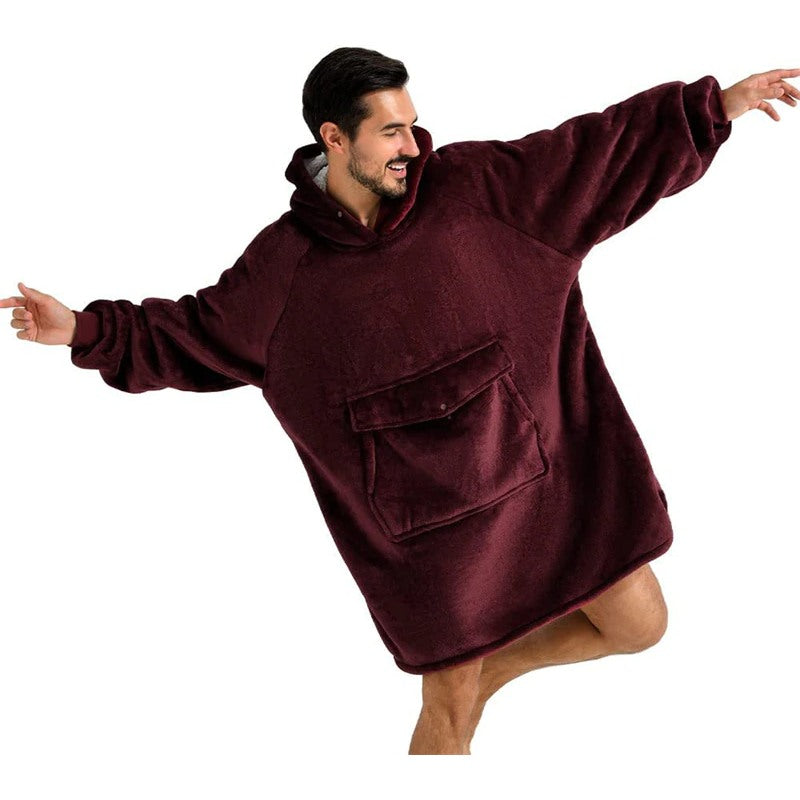 Winter Plush Sherpa Giant Oversized Hoodie Robe-Soco Hoodie