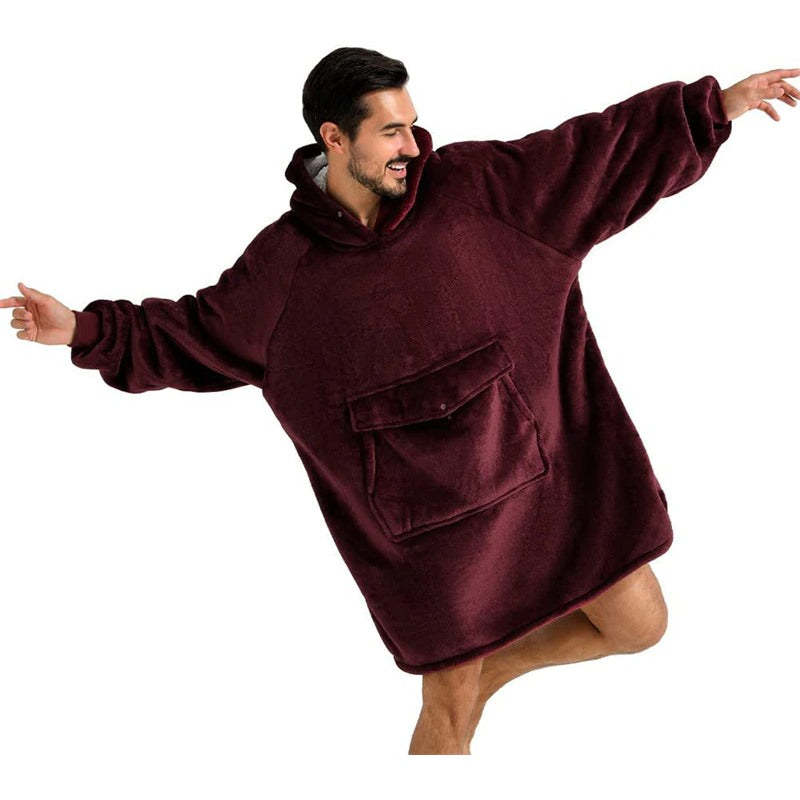 Winter Plush Sherpa Giant Oversized Hoodie Robe-Soco Hoodie