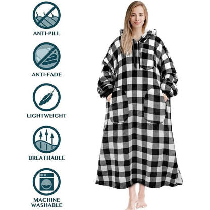 Warm Flannel Oversized Long Hoodies-Soco Hoodie