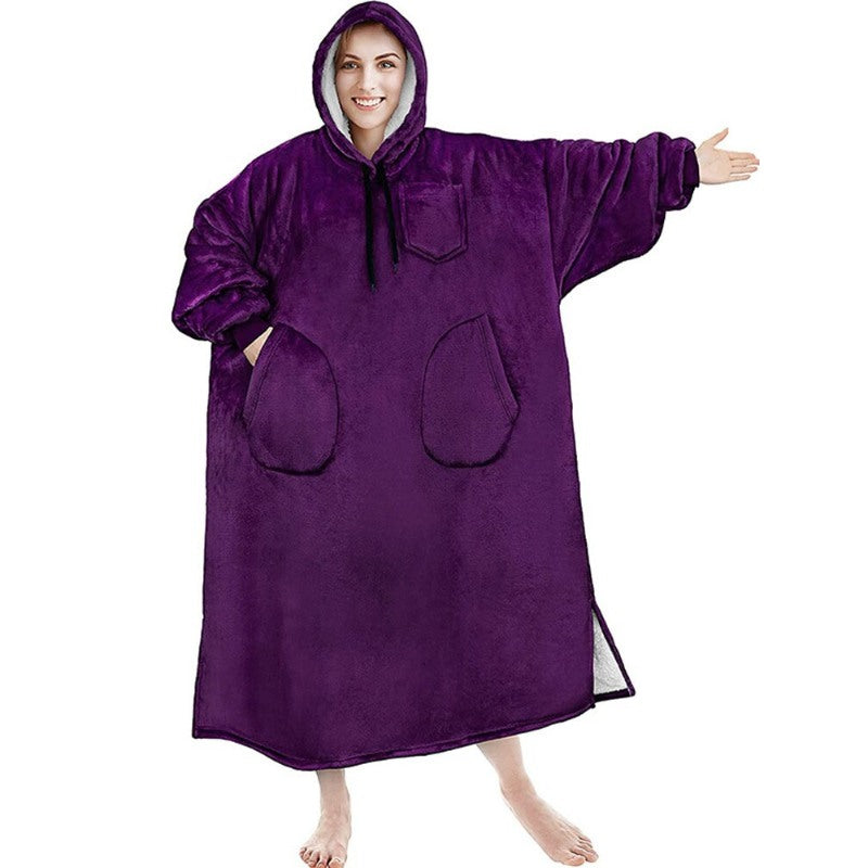 Warm Flannel Oversized Long Hoodies-Soco Hoodie