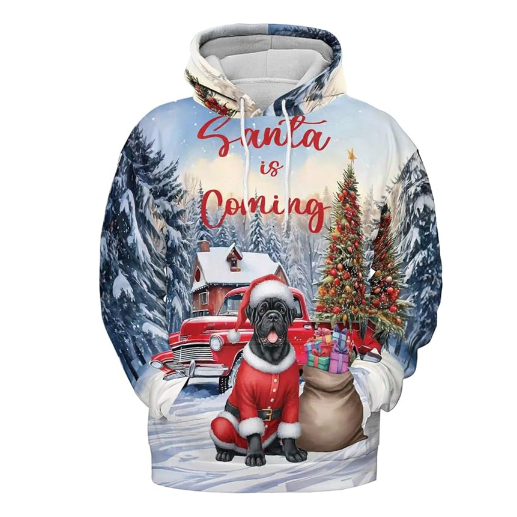 Christmas Santa Dog Truck Tree All Over Print 3D Zip Hoodie