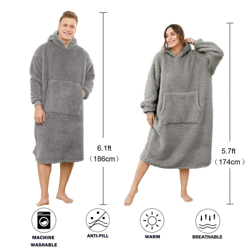 Long Warm Sherpa Fleece Sweatshirts Hoodie-Soco Hoodie