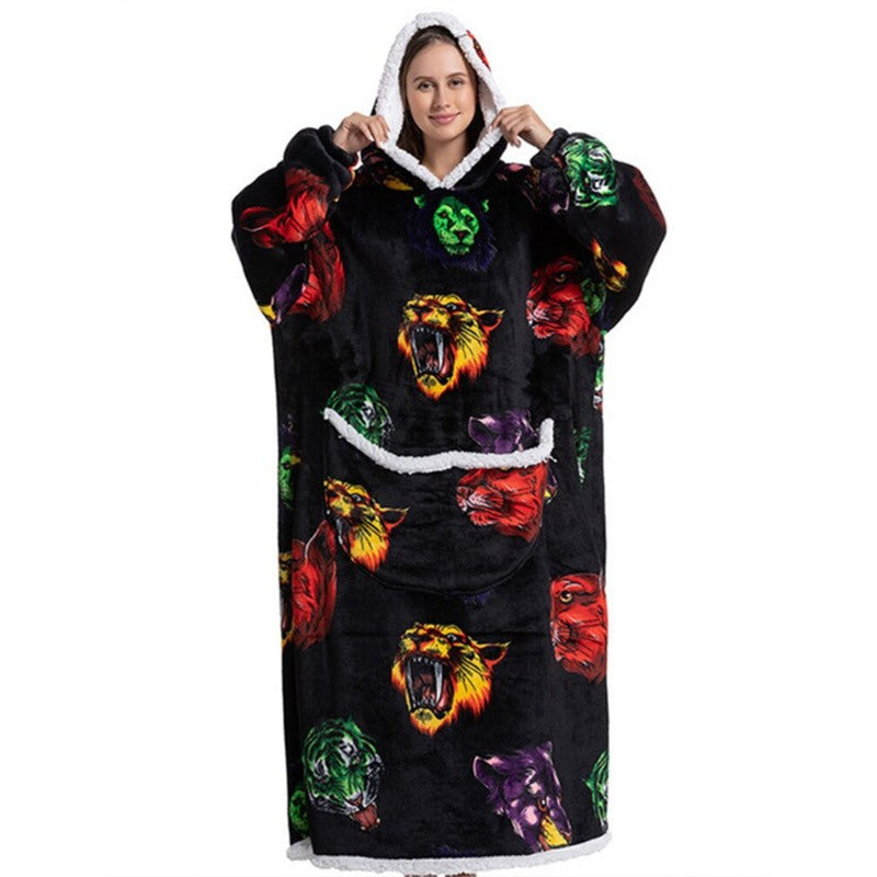 Oversized Long Warm Printed Winter Hoodies-Soco Hoodie