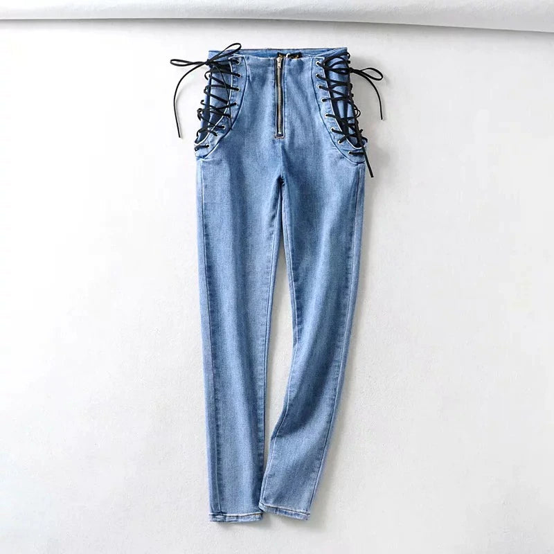 High Waist Slim Pencil Denim Pant-Soco Hoodie