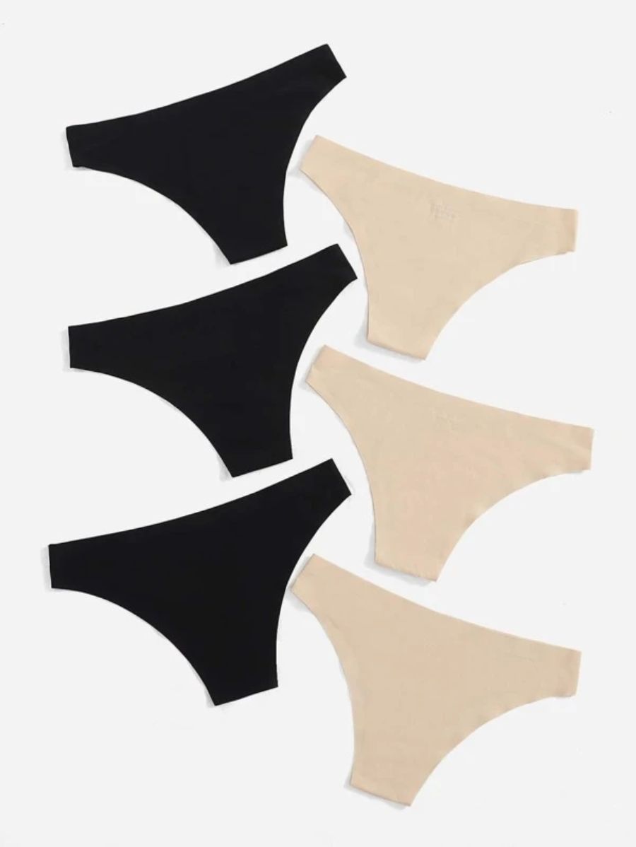 Pack Of 6 Solid Design Panty Set-Soco Hoodie