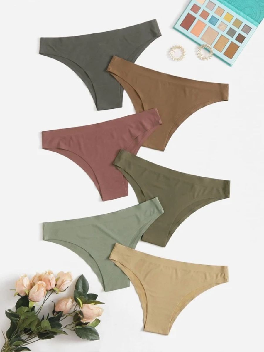 Pack Of 6 Solid No Show Panty Set-Soco Hoodie