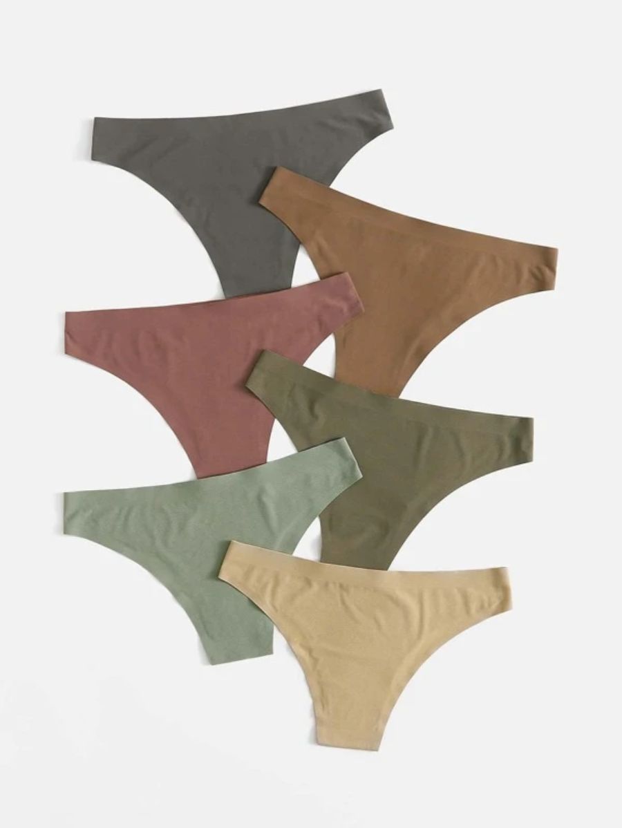 Pack Of 6 Solid No Show Panty Set-Soco Hoodie