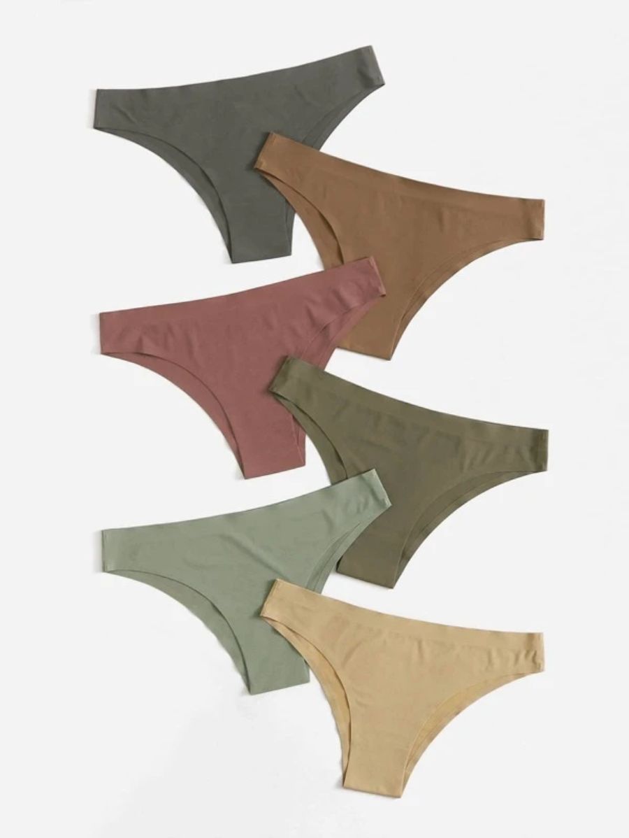 Pack Of 6 Solid No Show Panty Set-Soco Hoodie