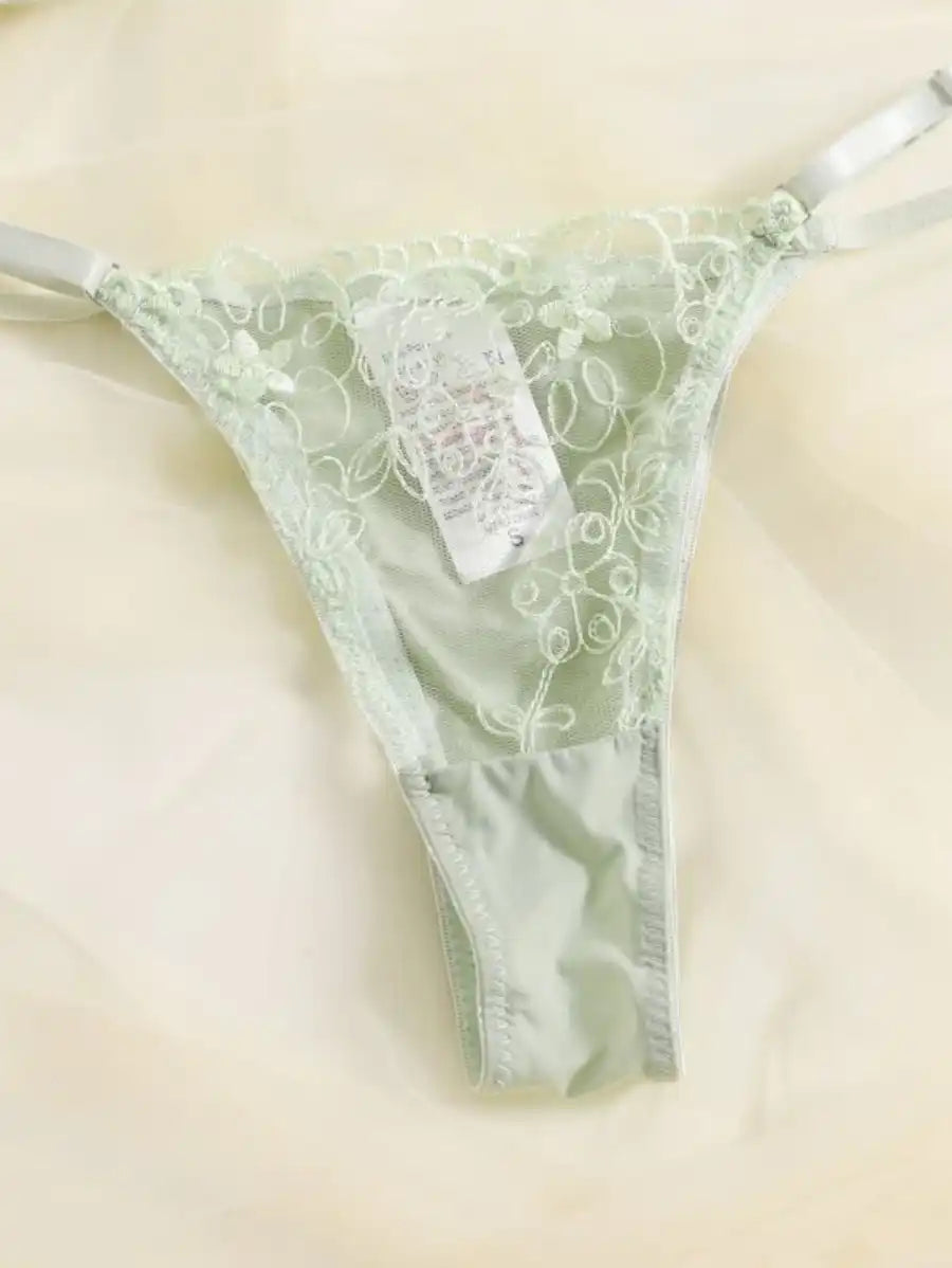 Sheer Mesh Embroidered Underwire Lingerie Set-Soco Hoodie