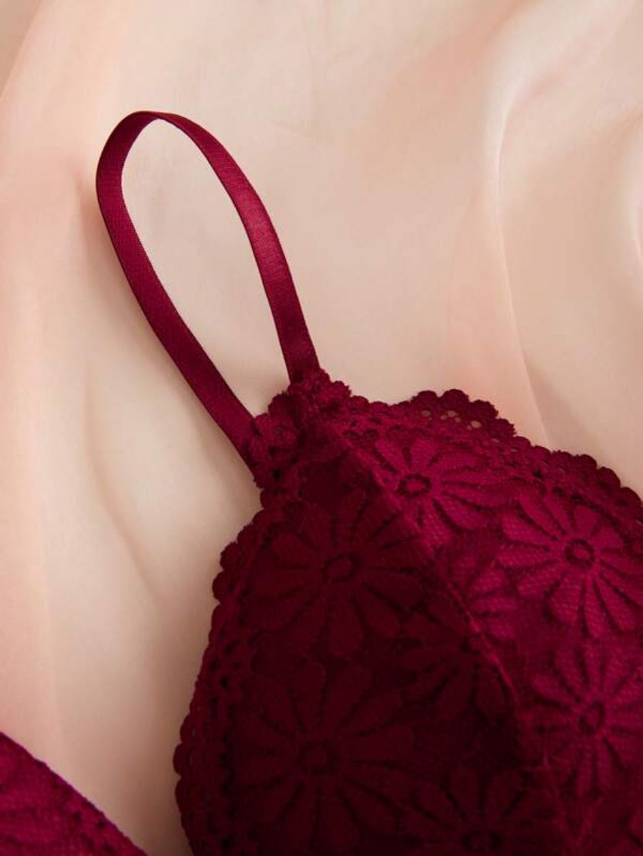 Pack Of 4 Floral Lace Design Bra Set-Soco Hoodie