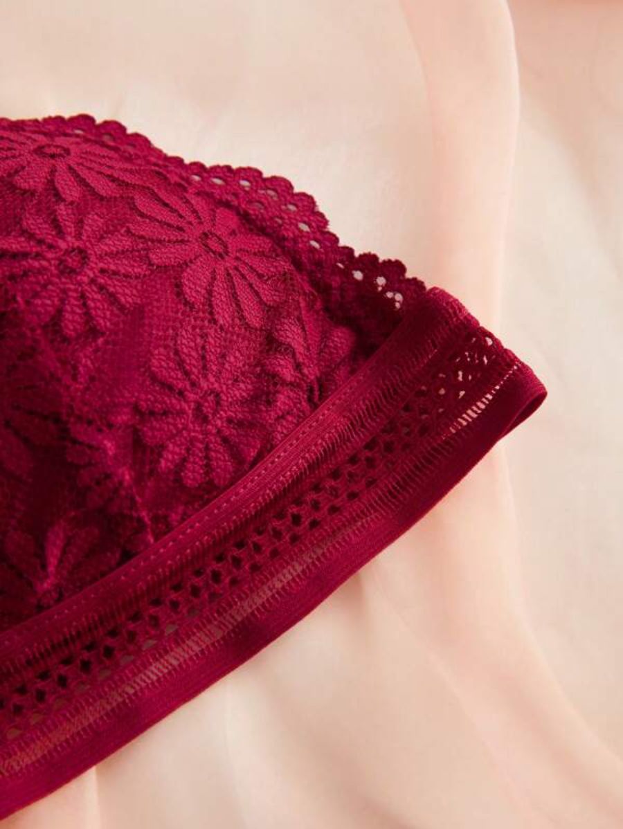 Pack Of 4 Floral Lace Design Bra Set-Soco Hoodie