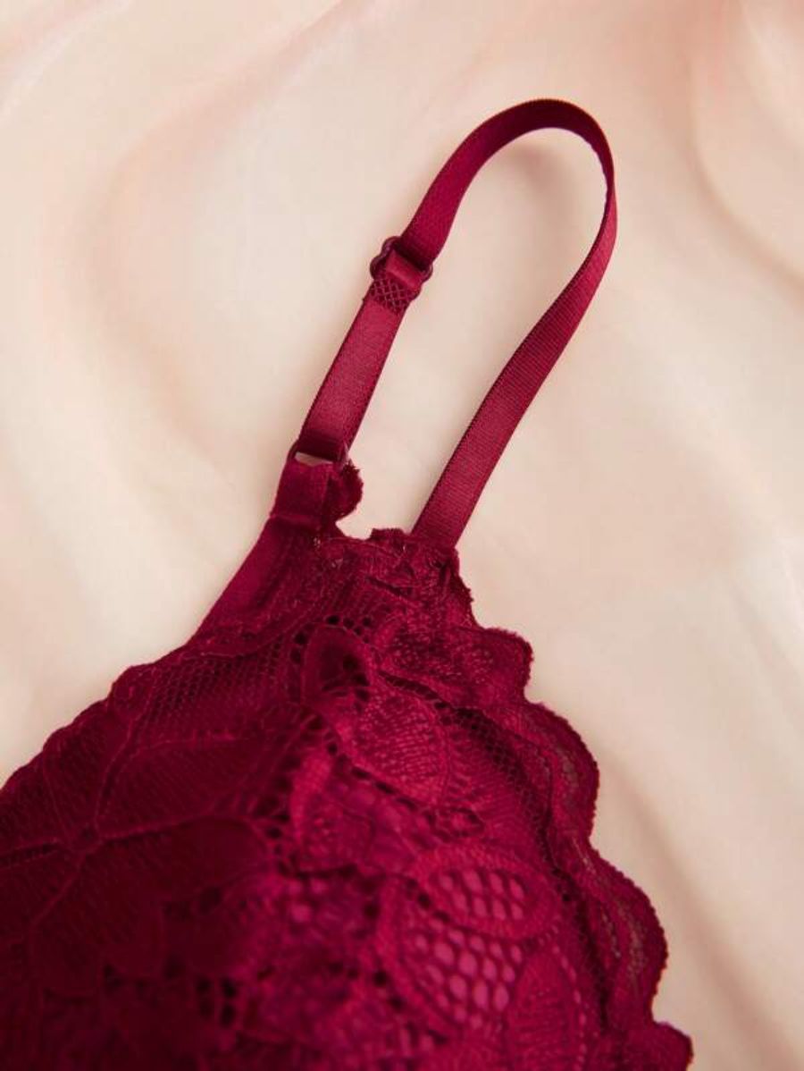 Pack Of 4 Floral Lace Pattern Bra Set-Soco Hoodie