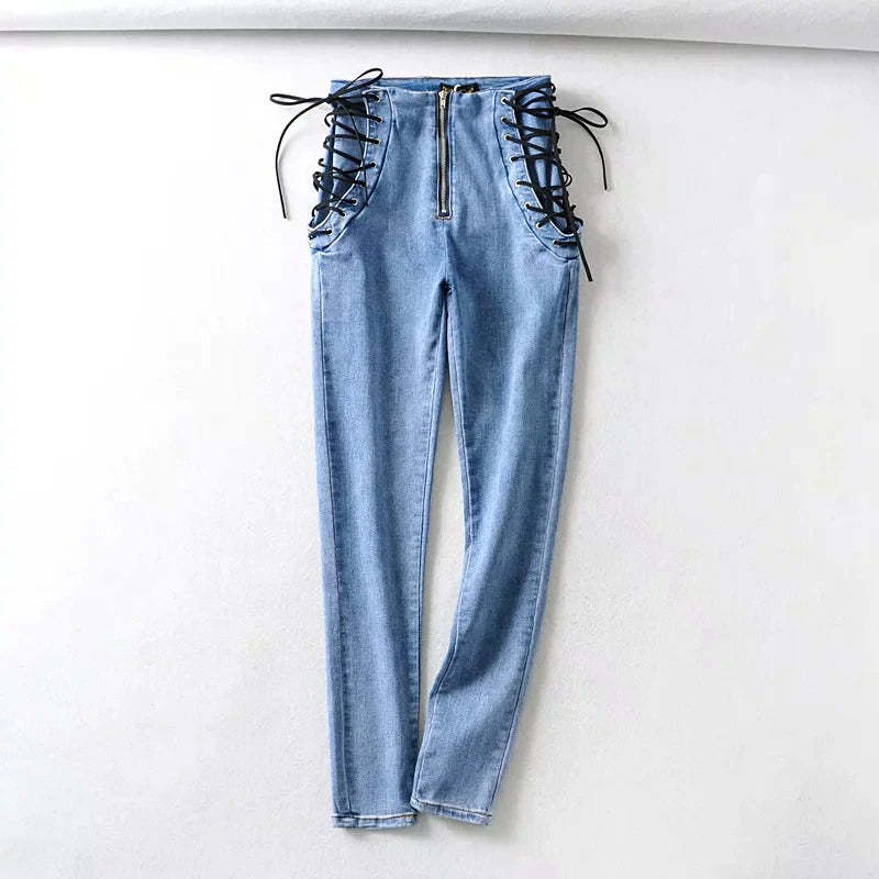High Waist Slim Pencil Denim Pant-Soco Hoodie