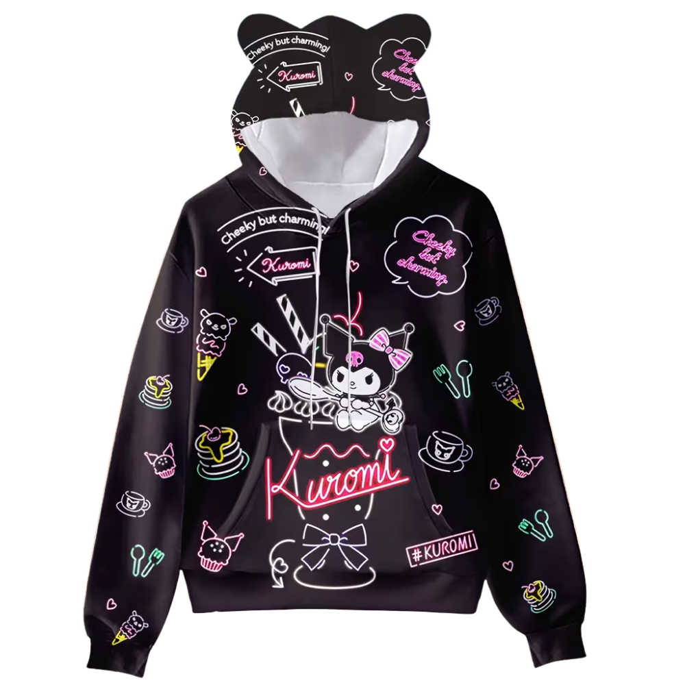 Cartoon Character Hooded Long Sleeve Hoodie For Womens
