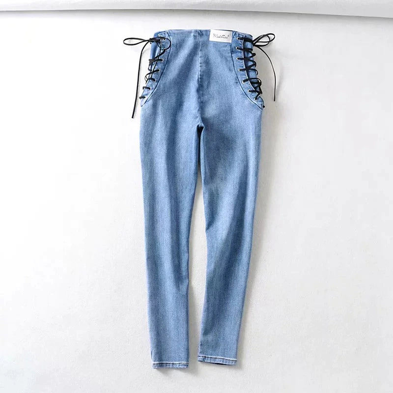 High Waist Slim Pencil Denim Pant-Soco Hoodie