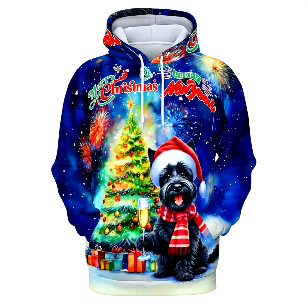 Festive Santa Dog Christmas Hoodie For Holiday Season