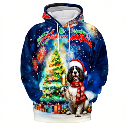 Festive Santa Dog Christmas Hoodie For Holiday Season