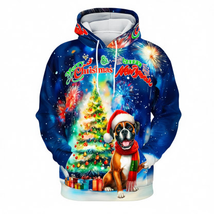 Festive Santa Dog Christmas Hoodie For Holiday Season