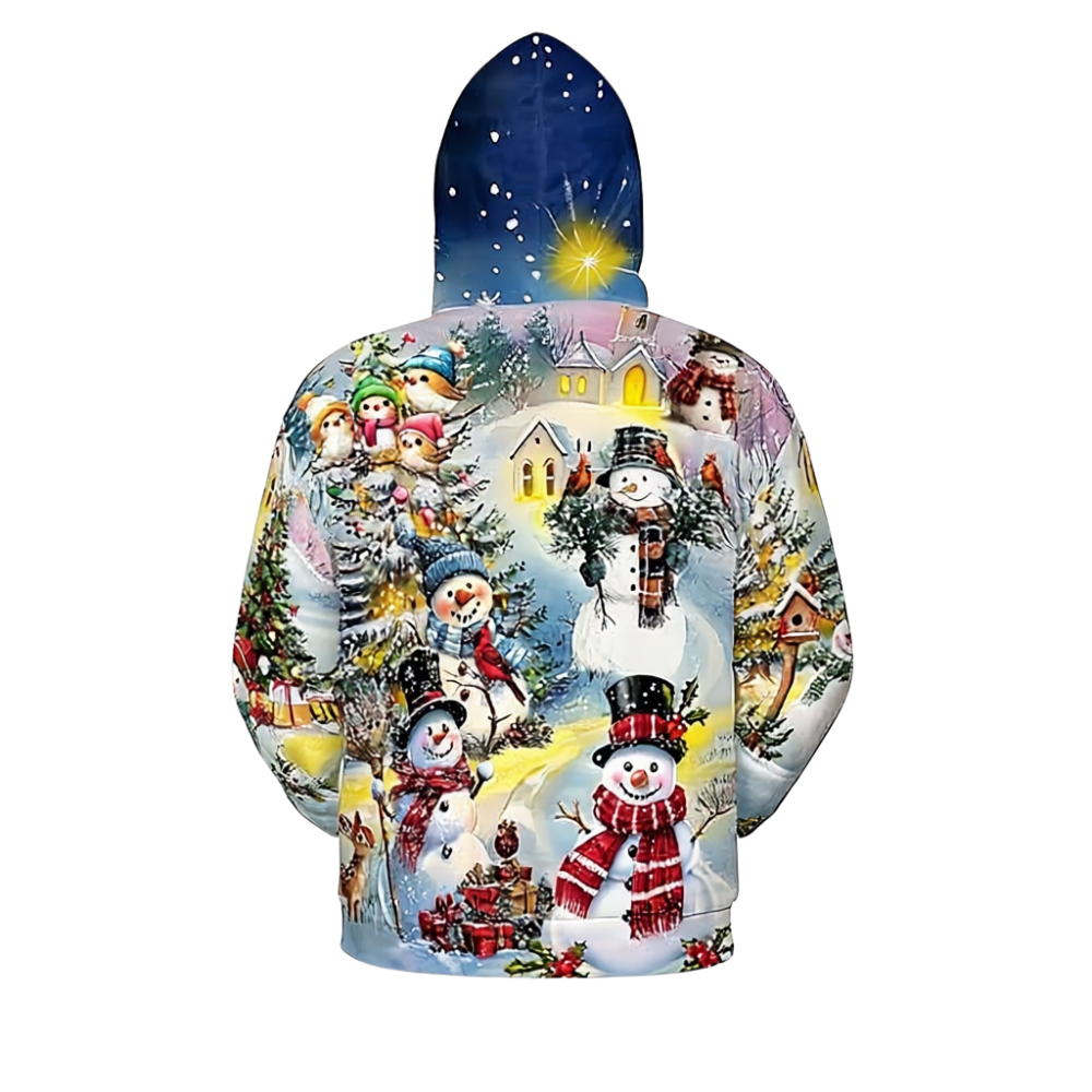 All Over Santa Costume Print Hoodie With Pocket