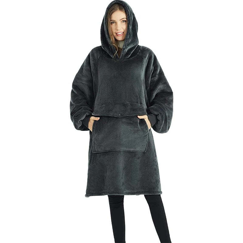 Winter Plush Sherpa Giant Oversized Hoodie Robe-Soco Hoodie
