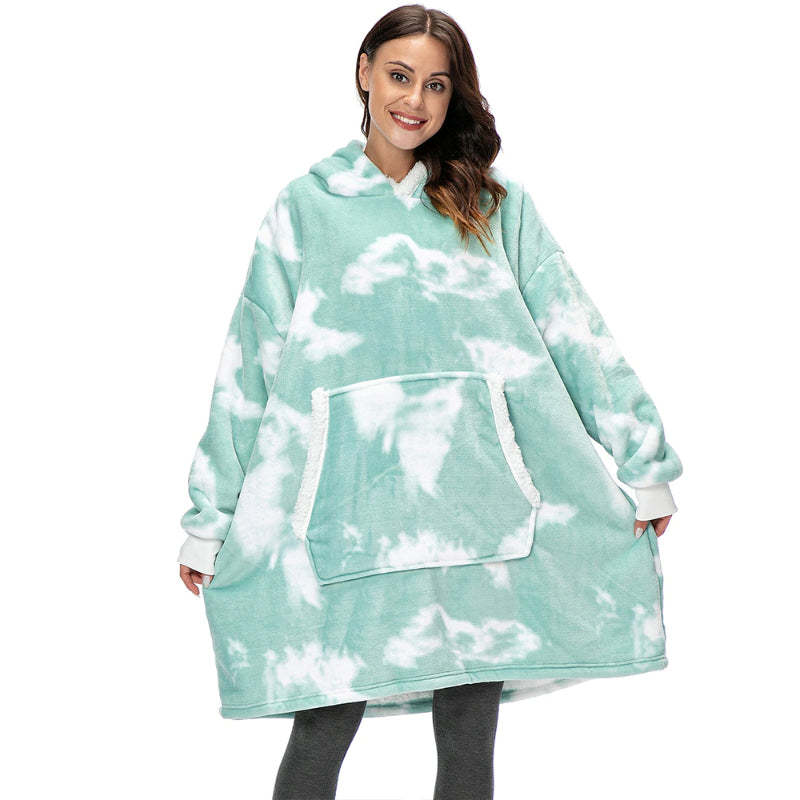 Tie And Dye Oversized Fleece Blanket Hoodie Wearable Blanket-Soco Hoodie