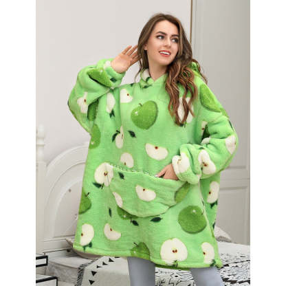 Oversized Winter Printed Hoodie Wearable Blanket-Soco Hoodie