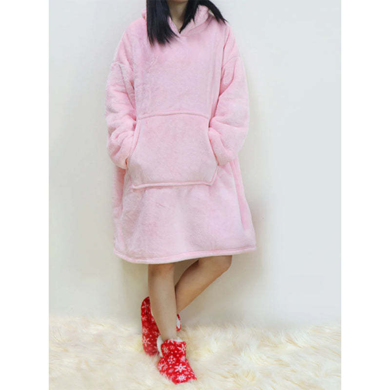 Solid Oversized Fleece Wearable Blanket Hoodie-Soco Hoodie