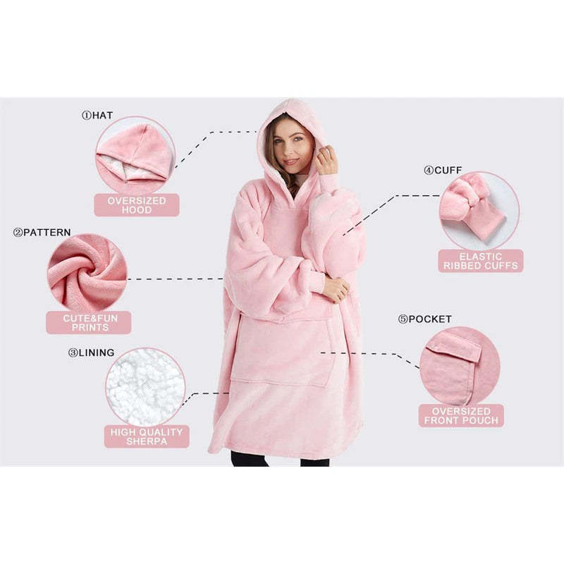 Winter Plush Sherpa Giant Oversized Hoodie Robe-Soco Hoodie
