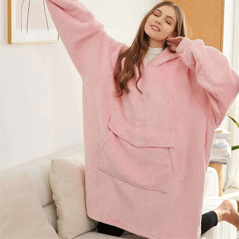 Winter Plush Sherpa Giant Oversized Hoodie Robe-Soco Hoodie