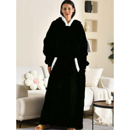 Loose Long Flannel Warm Wearable Blanket Hoodie-Soco Hoodie