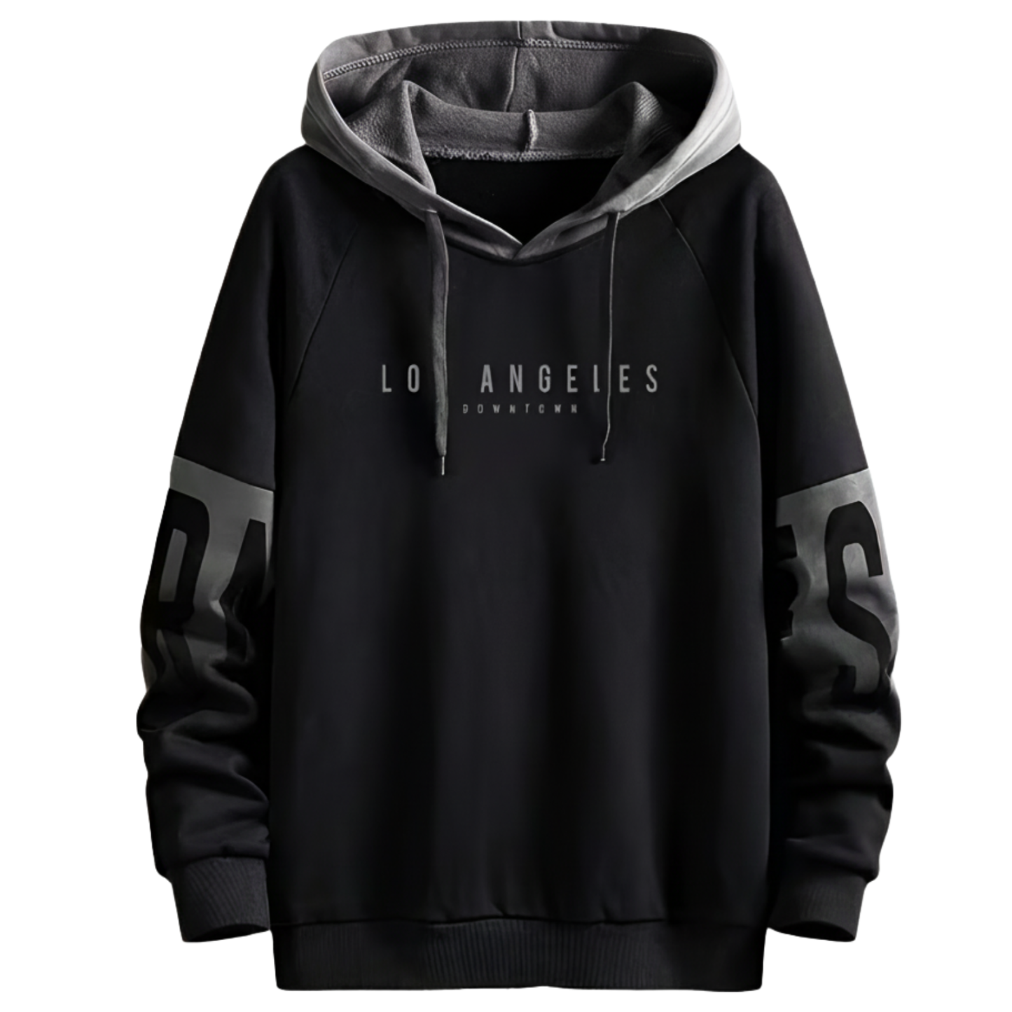 Los Angeles Graphic Printed Two Tone Hoodie For Men
