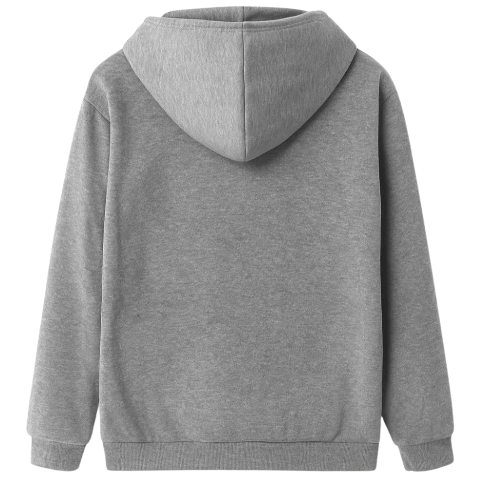 Graphic Print Zip Up Hoodie With Slant Pockets