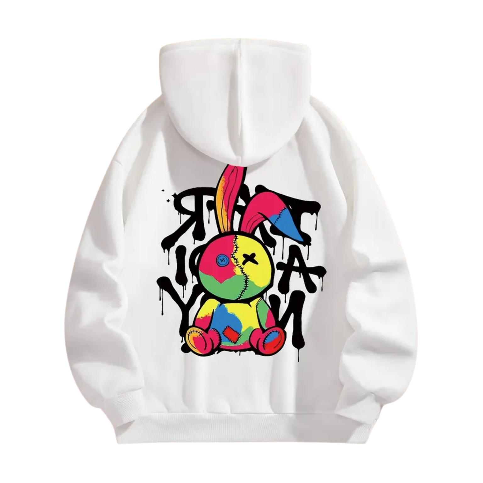 Colorful Bunny Printed Hoodie For Women